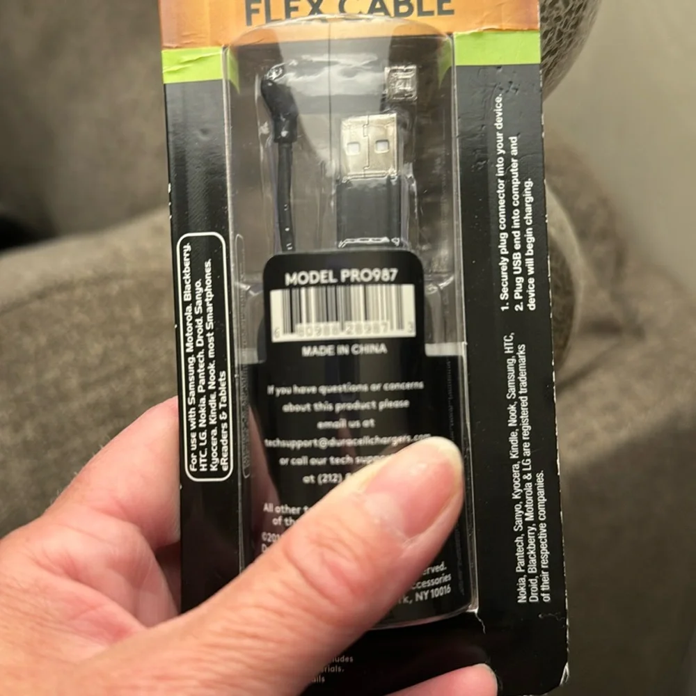 NEW Duracell Sync & Charge Flex Cable - for use with Mocro USB Devices